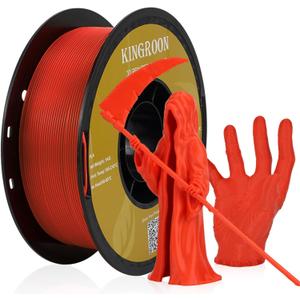 Kingroon PLA 3D Printer Filament, Dimensional Accuracy +/- 0.02 mm, 1 kg Spool(2.2lbs), 1.75 mmRed