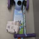 Self Balancing Kick Scooter with Light Up Wheels, Extra Wide Deck, 3 Wheel Platform, Foot Activated Brake, 75 lbs Limit, Kids & Toddlers Girls or Boys, for Ages 3 and Up (Bluey)