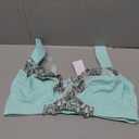 Curve Muse Women's Plus Size Minimizer Wireless Unlined Bra with Embroidery Lace (36D, Nude,blue Light(2 Pack))