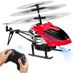 Dolanus RC Helicopters - Remote Control Helicopter Toys: One Key Take-Off/Landing, Automatic Altitude Hold, LED Light & 3.5 Channel Gyro Stabilizer, Flying Toys - Gift for Boys/Girls Kids Adults, Red
