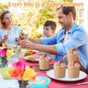 Honeydak 200 Pcs Kraft Paper Ice Cream Cups Disposable Dessert Bowls for Hot or Cold Food Brown Paper Snack Containers for Sundae, Frozen Yogurt, Soup Baby Shower Party Supplies (11 oz,Brown)