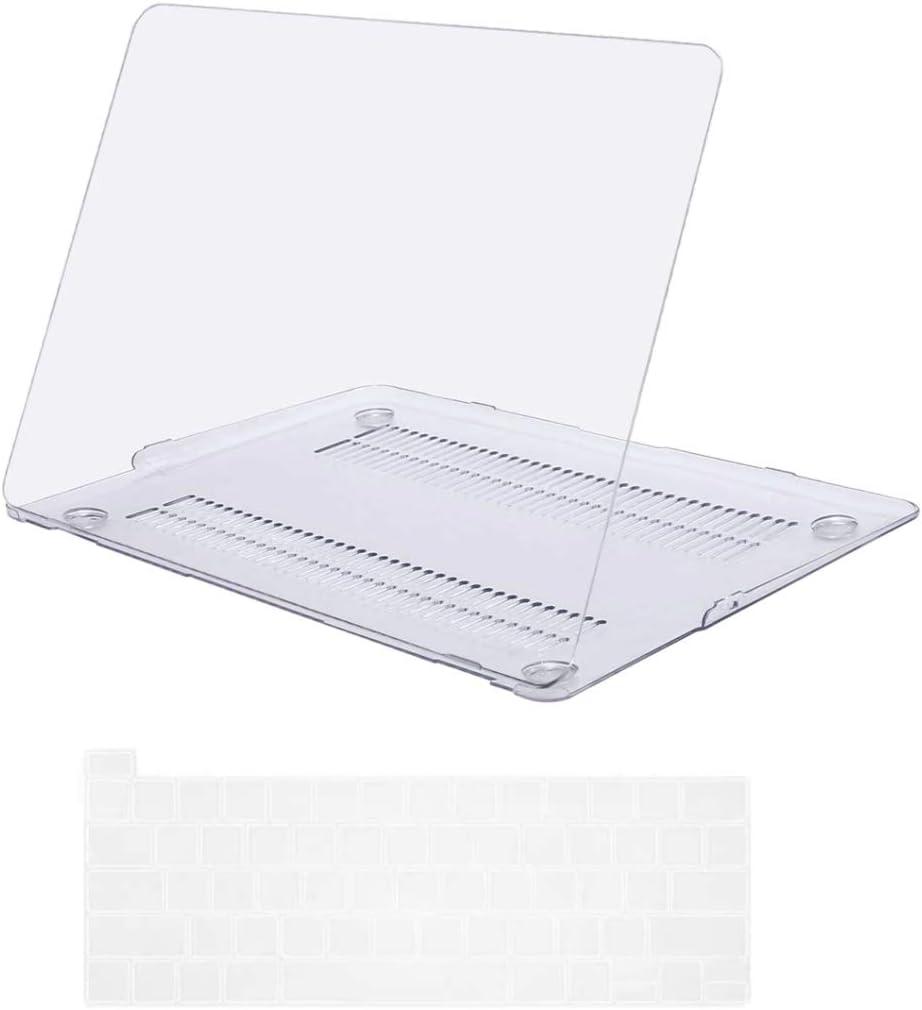 Hard Shell Plastic Clip Case for MacBook Pro 13 inch M2 2023 A2338 & 2022, 2021 2020 M1 A2338 A2289 A2251 A2159 A1989 A1706 A1708 with Keyboard Cover - Clear