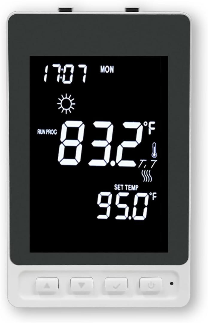 Programmable Thermostat for Electric Floor Heating, Digital Thermostat for House, 120/240V 16A, Dual Mode, Built-in GFCI, Includes 10K NTC Sensor