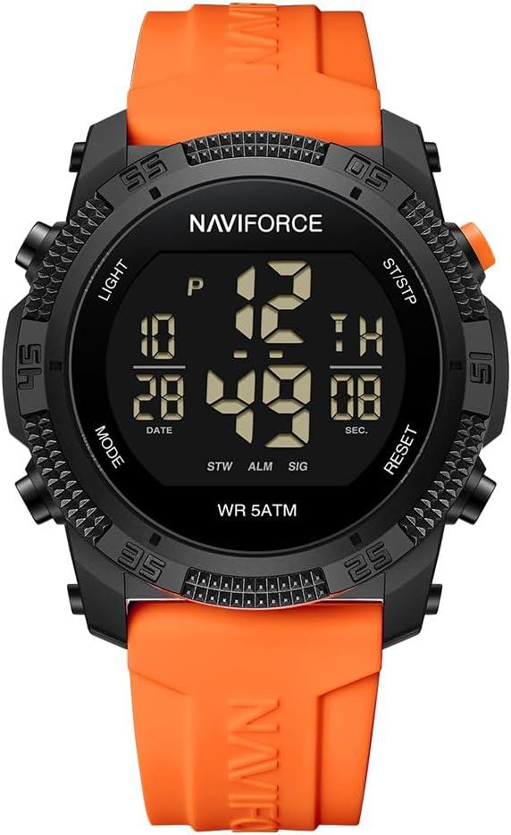 NAVIFORCE Men Sports Waterproof Digital Watches with Stopwatch Alarm Rubber Strap Wristwatch for WomenGift