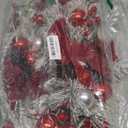 ICBOX 2 Pcs Red Christmas Teardrop Swags Christmas Wreaths Garland 24'' Prelit Xmas Stairway Teardrop Trim Swag for Front Door Home Outdoor Garden Stair Railing Wall Window Christmas Decorations (Red)