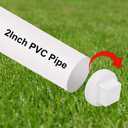 10Pack 2 Inch PVC Male Threaded Pipe End Cap SCH40 PVC Pipe Male Thread Plug 2" PVC NPT Male End Cap Adaptor, PVC Cleanout End Cap Plug, PVC NPT Male Plug Pipe Fitting for Plumbing Water Line