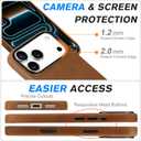 SHIELDON Case for iPhone 17 Pro Max 6.9" 2025 | Top Grain Crazy Horse Leather, Compatible with Magsafe, [Camera Button Updated], Magnetic Wireless Charging Non-Slip Comfort Grip, Metal Buttons - Brown