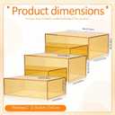 3 Pack Extra Large Acrylic Buffet Risers - 14”, 12”, 10” Gold Display Stands with Hollow Bottoms, Cube Riser Boxes Nesting for Dessert Food Catering Buffet Display Party Supplies