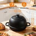 5QT Pre-Seasoned Cast Iron Dutch Oven For Bread Baking, Dutch Oven with Domed Lid, Sourdough Bread Baking Supplies, Multi-Functional Bread Pan For Baking, Frying, Roasting