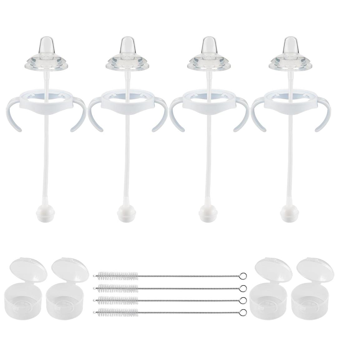 Sippy Cup Conversion Kit for Philips Avent Natural Baby Bottles, Weighted Straw Replacement Kit with Spout Nipples and Handle,6m+,Set of 4