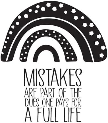 Children Mistakes are Part of The Dues Uplifting Quote Wall Decal Decoration Rainbow Boho Design Life Quotes Lasts Years and Easily Removable - Size: 36 in(W) x 40 in(H)