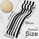 Tudomro Outdoor Chaise Lounge Cushion 66x21x4'' Waterproof & Fade-Resistant Patio Pool Chaise Lounge Cushion Headrest Pillow Tie Replacement Rocking High Back Chair(Black, White Stripe,Set of 2)