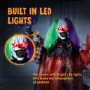 JOYIN 53" Halloween Hanging Clown Decorations Outdoor, Scary Animated Decor Waving Arm with Sound and Red Light Up Eyes Sound Activated Screaming Yard Props for Indoor Haunted House Party Lawn