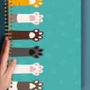 2 x Spiral Journal Notebook,A5 Hardcover Lined Journals for Women Girl 6 x 8.3 in,120 Pages Thick Paper,Cute College Ruled Writing Notebook for Gifts Office Work School(Cute Cat Claw)