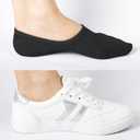 DIBAOLONG Women's No Show Socks Non Slip Flat Boat Line Low Cut Socks (6-12 Packs) (Black)