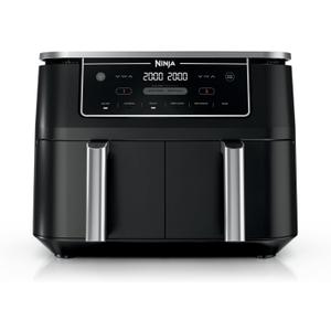 Ninja Foodi Air Fryer | 6-in-1 with 10-QT DualZone Baskets | Smart Finish to Cook 2 Foods at Once | Air Fry, Broil, Roast, Dehydrate, Keep Warm & Bake | 450 F |XL Capacity | Black | DZ302