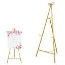 Gold Easel Stand for Sign, 55'' Adjustable Easel Stand for Display, Metal Easel Display Stand Heavy Duty(Round Tube)