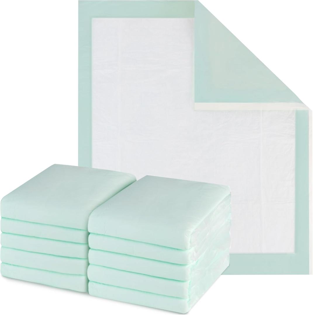 HALYARD Disposable Standard Underpads Incontinence Bed Pads, 30x36 Inches, Case of 50, Lt. Green-Comfortable Chucks Pads, Disposable, for Adults-Soft Bed Pads for Elderly/Adult Patients, 48824 (Case