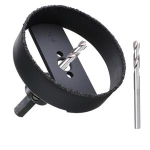 4-3/8" Hole Saw for 4 Recessed Light Carbide Grit Hole Saw Cutter Cutting Drywall Ceiling Tile Wood Plaster 3X Faster Than Bi-Metal