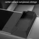 Sunglasses Organizer,Center Console Sunglasses Storage,Armrest Box Silicone Eyeglasses Storage Box Compatible with Tesla (Model y Juniper)