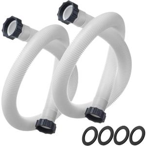 1.5" Pool Pump Hose for Intex Sand Filter Pumps & Saltwater Systems, 29060E Pool Filter Hose for Intex & Coleman Above Ground Pools Parts- 59" Long Replacement Hoses (Set of 2)