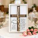 A Cord of Three Strands Wedding Sign Wall Decor 15x10 Inch Christian Marriage Art Wood Framed Braid for Wedding Ceremony Ideas Religious Couple Anniversary Wall Hanging (White)