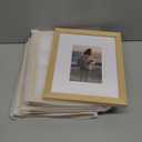 KINLINK 8x10 Picture Frame Natural, Solid Wood Frames with Acrylic Plexiglass for Pictures 4x6/5x7 with Mat or 8x10 without Mat, Tabletop and Wall Display Photo Frame, Set of 4