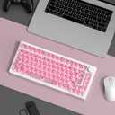 Dagaladoo Pink Clear Keyboard keycaps,Transparent keycaps 60 75 100 Percent,Ceramic Jelly Key caps Set,Shine Through Crystal caps,MDA Profile Key caps for Mechanical Keyboard(115Key)