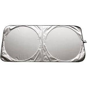 Tyenaza Car Windshield Sunshade, Double Circle Sun Visor for UV Heat Protection Premium Silver-Coated Material Universal Size Easy Clip On Installation Auto Interior Accessories