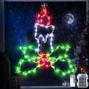 Christmas Window Light Decoration, 15" 8 Lighting Mode Christmas Window Silhouette Light Holly Leaf Candle, LED Xmas Windowpane Decor with Timer Function, Candles Silhouette Xmas Decor (1 Pack)