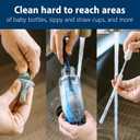 Dr. Brown's Silicone Cleaning Brush Set with Bottle, Spout, and Straw Brush, 3 Brushes to Clean Baby Bottles, Spouts, Nipples, and Straws, BPA Free  3-Pack (Compact)