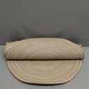 SHACOS 15 Inch Round Braided Placemats Set of 6 Cotton Polyester Place Mats Non Slip Heat Resistant Washable Table Mats for Kitchen Dining Party Table Decor (Beige, 6)