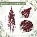 Suncalla 20 Pcs Burgundy 4 Pcs 35" Amaranthus Artificial Flowers