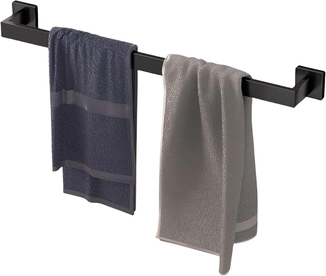 Black Towel Bar 24 Inch - SUS304 Stainless Steel Towel Rack Bathroom - Towel Holder Matte Black Wall Mount