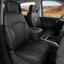 for Chevy Silverado GMC Sierra Waterproof Seat Covers, Crew Cab 1500 2019-2026, 2500HD 3500 HD 2020-2026, Pickup Protectors Accessories Full Set, Black