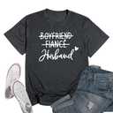 Mens Boyfriend Fiance Husband Shirts - Bridegroom Honeymoon Vacation Tees Valentine Gift Tops (Gray, M)