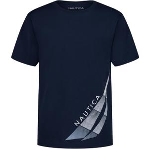 Nautica Boys' Short Sleeve J-Class Logo Crew Neck T-Shirt, Soft, Comfortable, Relaxed Fit (18-20)