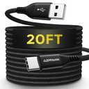 Long USB C Cable 20 FT [Premium Nylon Braided] USB A to USB C Cable Fast Charging Cord Compatible with MacBook/PS5 Controller/Galaxy/LG/Pixel/Moto and More Type C Devices