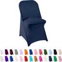 Spandex Chair Cover,12PCS,Living Room Folding Chair Covers,Removable Chair Covers Washable Protector Stretch Chair Cover for Party, Banquet,Wedding Event,Hotel(Navy) (12Pack)