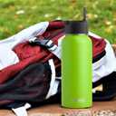 koodee Water Bottle-32 oz Stainless Steel Vacuum Insulated Water Bottle with Straw Metal Sports Flask for Adults (Apple Green)