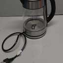Speed-Boil Electric Kettle For Coffee & Tea - 1.7L Water Boiler 1500W, Borosilicate Glass, Easy Clean Wide Opening, Auto Shut-Off, Cool Touch Handle, LED Light. 360 Rotation, Boil Dry Protection (Black)