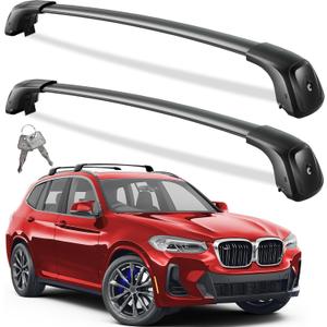 Wonderdriver 330lbs Lockable Roof Rack Cross Bars Compatible with BMW X3 G01 2018-2026 (Not for G45), Heavy Duty Aluminum Roof Rails Crossbars Black Rooftop Cargo Carrier
