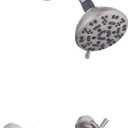 2 Handle Shower Faucet,Wall Mounted Two Handles Shower Faucet Set with 8 Modes Rainfall Shower Head,2 Knobs Single Function Shower Trim Kit with Rough-in Valve,Brushed Nickel