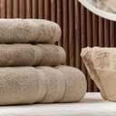 SOFE H&L | Olea Luxury Cotton Turkish Bath Towels Set of 4 Sand | Premium, Soft, Durable, Absorbent | Hotel Quality Plush Towels and Thick Towel Sets, 54"L x 27"W 