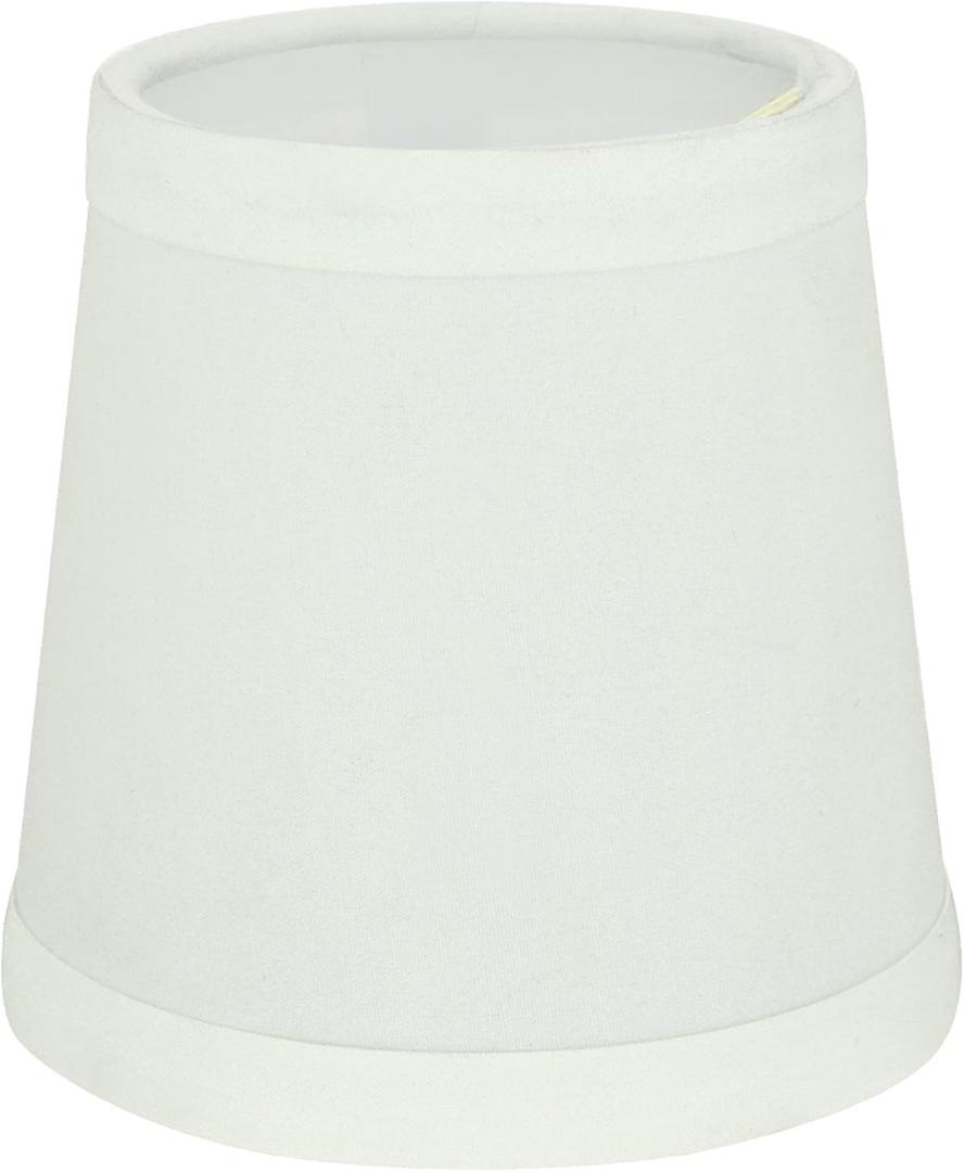Aspen Creative 32047-2B, Hardback Empire Clip-On Chandelier Lamp Shade, Off-White, 3" Top x 4" Bottom x 4" Slant Height, Set of 2