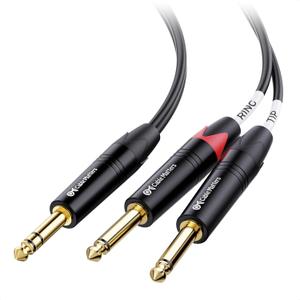 Cable Matters 6.35mm TRS to Dual TS Insert Cable (1/4 TRS to 2 TS Cable) - 10 Feet