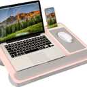LAPGEAR Home Office Pro Lap Desk with Wrist Rest, Mouse Pad, and Phone Holder - Pink - Fits up to 15.6 Inch Laptops - Style No. 91604
