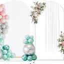 Arch Backdrop Stand with Wedding Arch Cover Spandex, 6.6 FT Metal Balloon Arch Stand and Arch Cover Backdrop Fabrict for Gender Reveal Party, Ceremony Baby Shower Bridal Decoration Birthday (White)