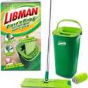 Libman Rinse 'n Wring Mop and Bucket System, Microfiber Dry Wet Mop for Floor Cleaning, Hardwood, Laminate, Tile Cleaner, Dual Chamber Bucket Design, 2 Total Refill Replacement Head Pads
