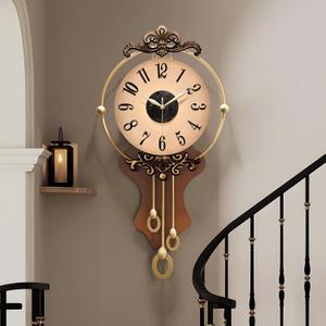 Vintage Wall Clock, Antique Decor, Battery Operated,Non Ticking European Style Metal Wall Clock, Decorative Retro,Bedroom/Living Room/Kitchen (Small)